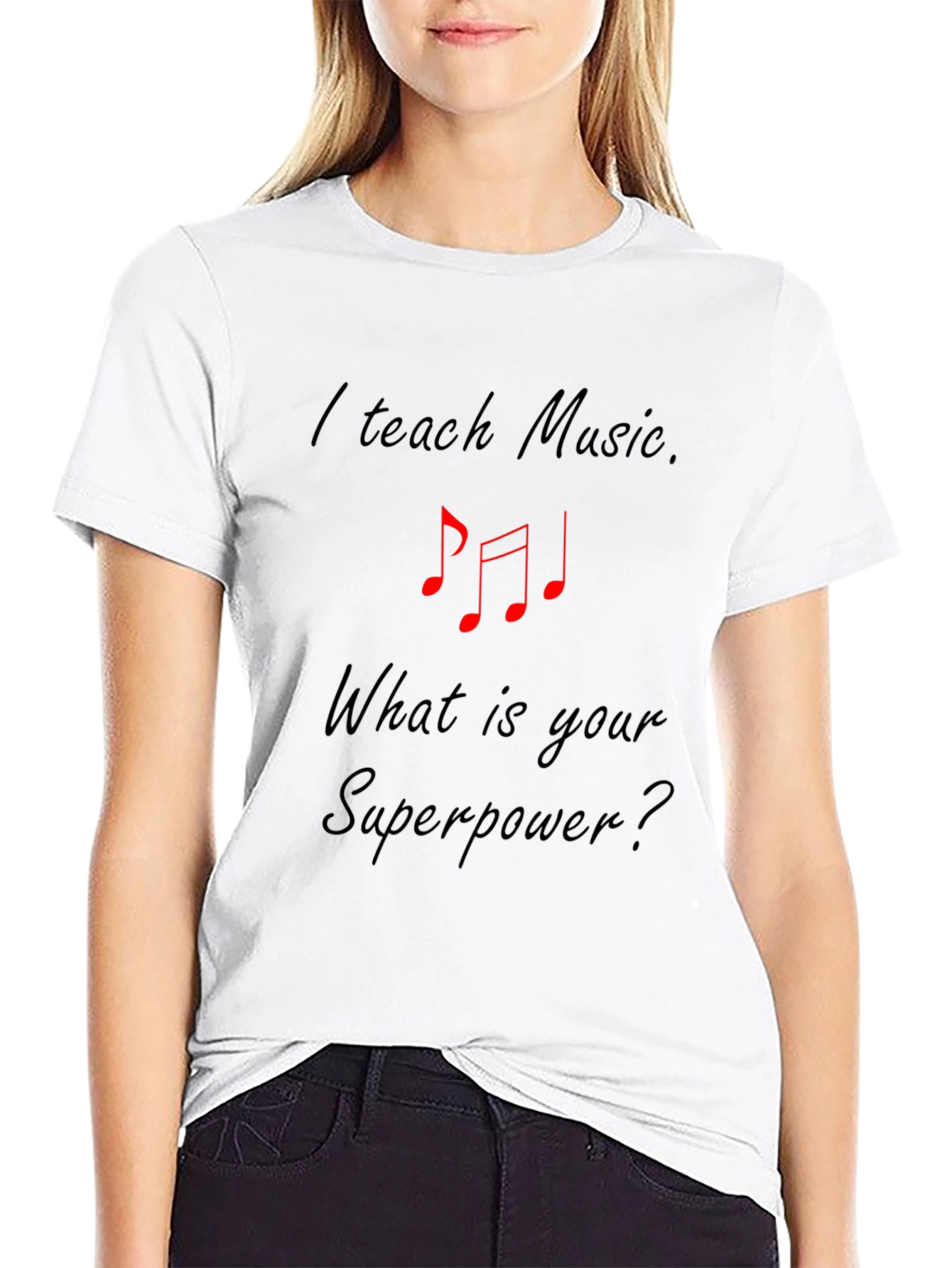 I Teach Music Superpower Graphic T-Shirt