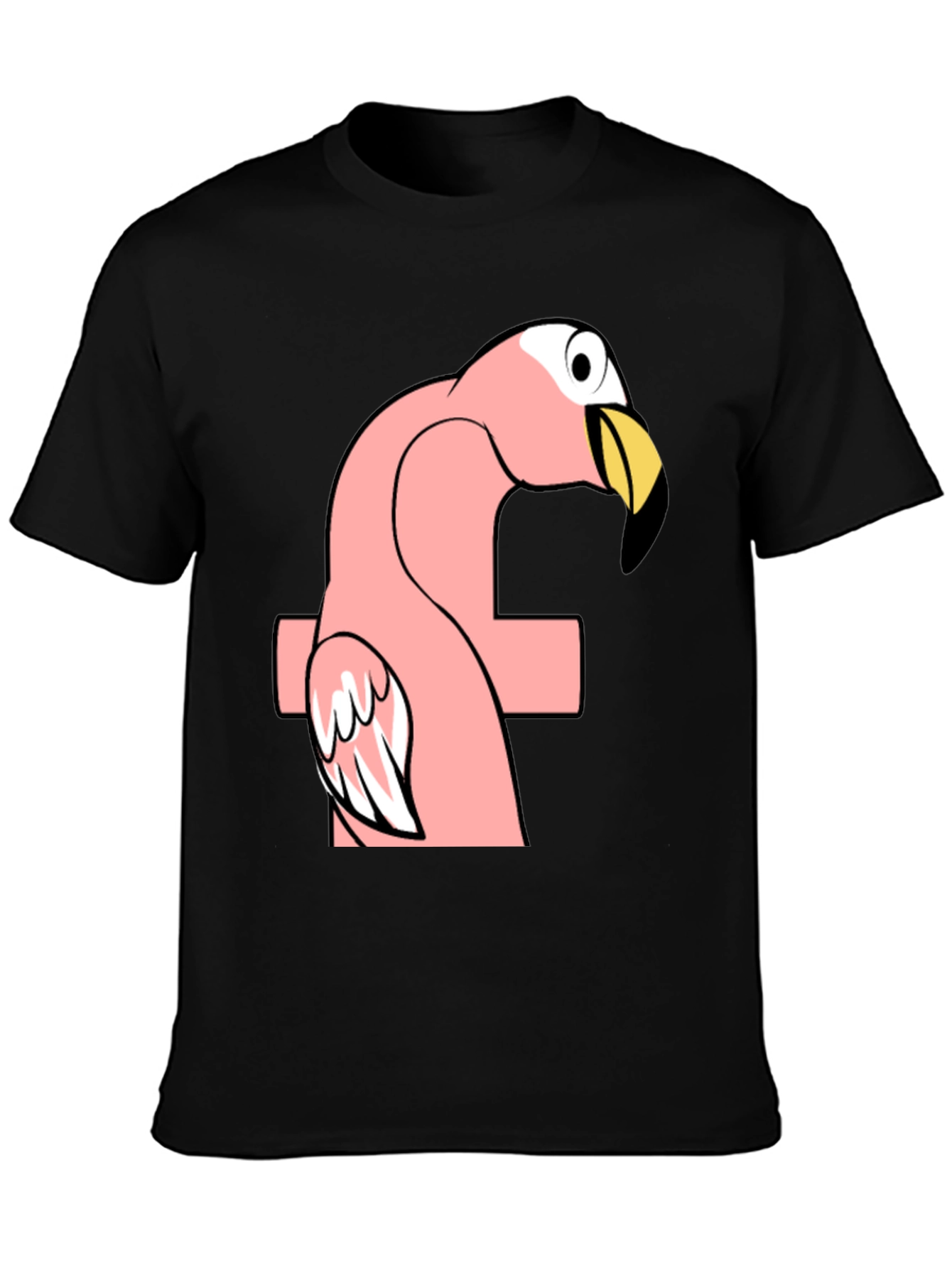 Funny Flamingo F Black T-Shirt