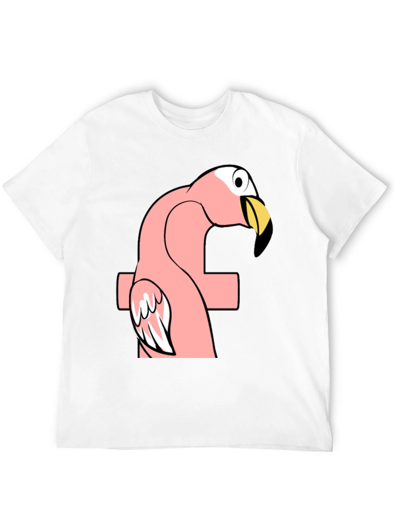 Funny Flamingo F Black T-Shirt