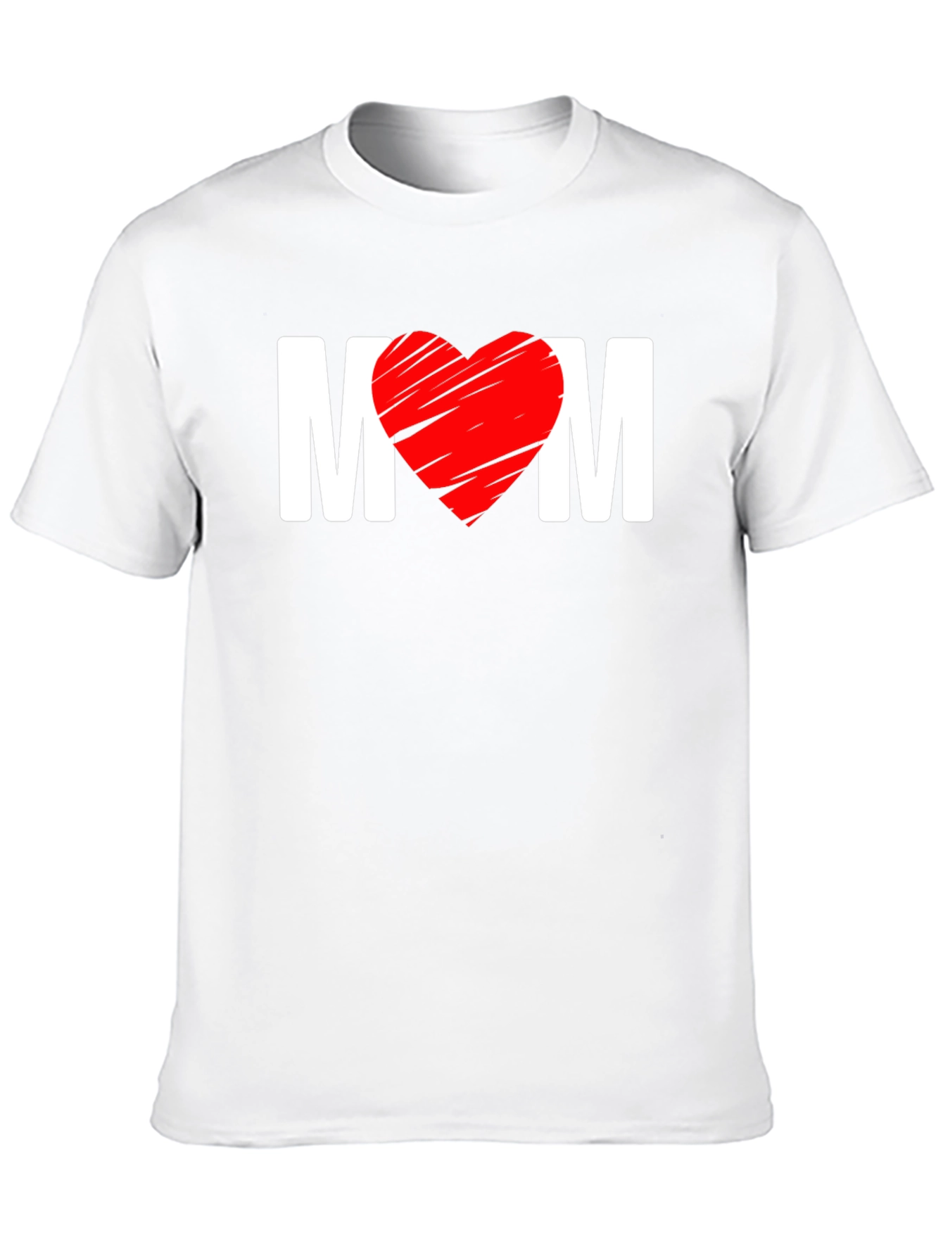 Mom Heart Graphic T-Shirt - Black Cotton Blend