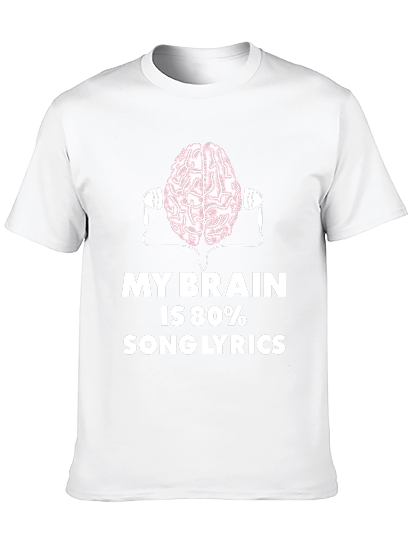 Brain 80% Song Lyrics Black T-Shirt
