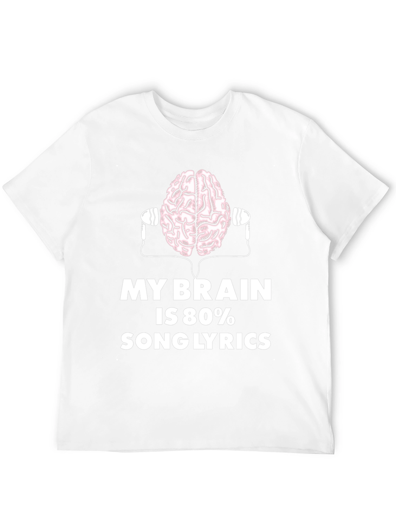 Brain 80% Song Lyrics Black T-Shirt