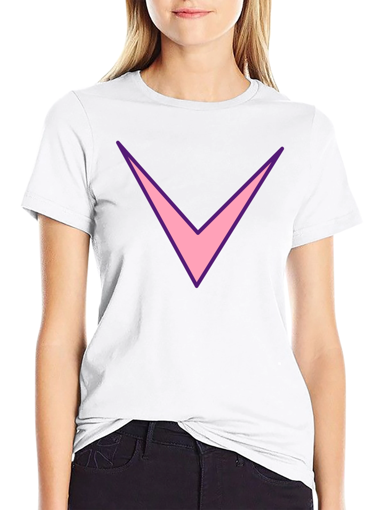 Black T-Shirt with Pink and Purple Chevron