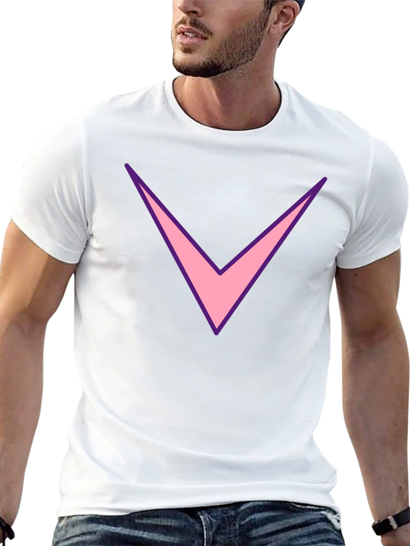 Black T-Shirt with Pink and Purple Chevron