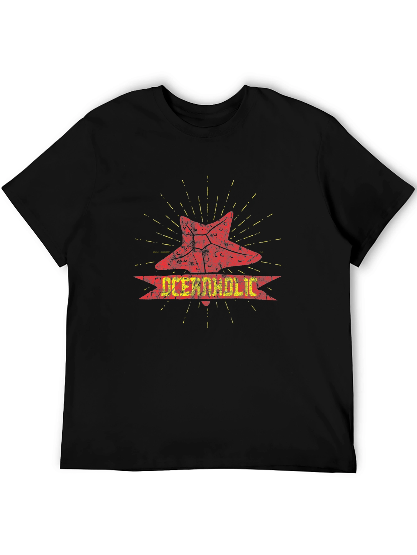 Oceanaholic Starfish Graphic Black T-Shirt