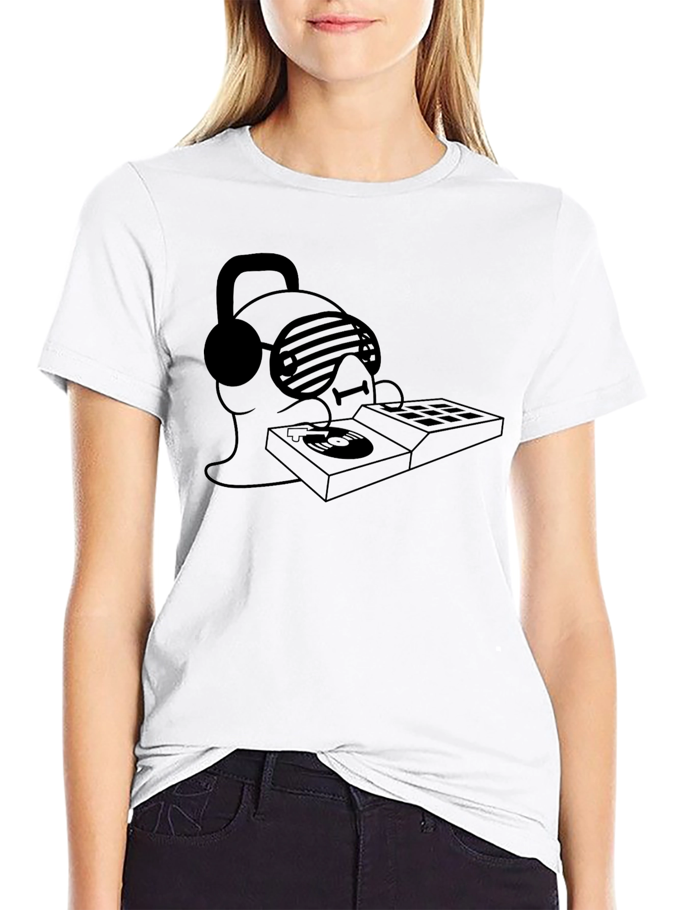 DJ Duck Graphic Tee - Black Cotton T-Shirt