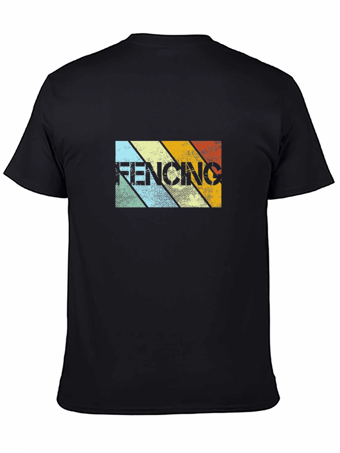 Retro Fencing Graphic T-Shirt - Black