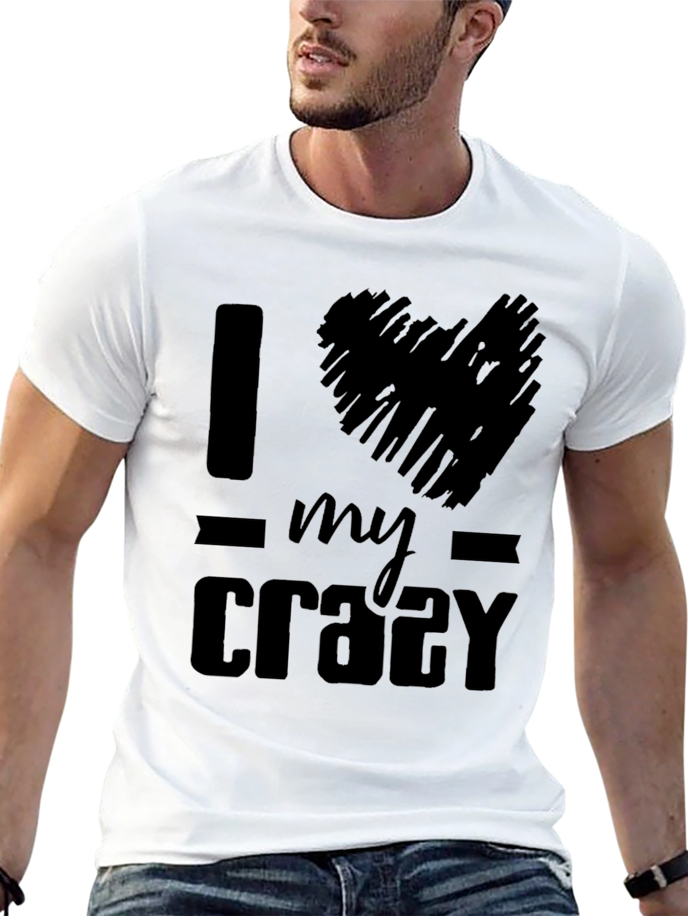 I Heart My Crazy T-Shirt - Black Graphic Tee
