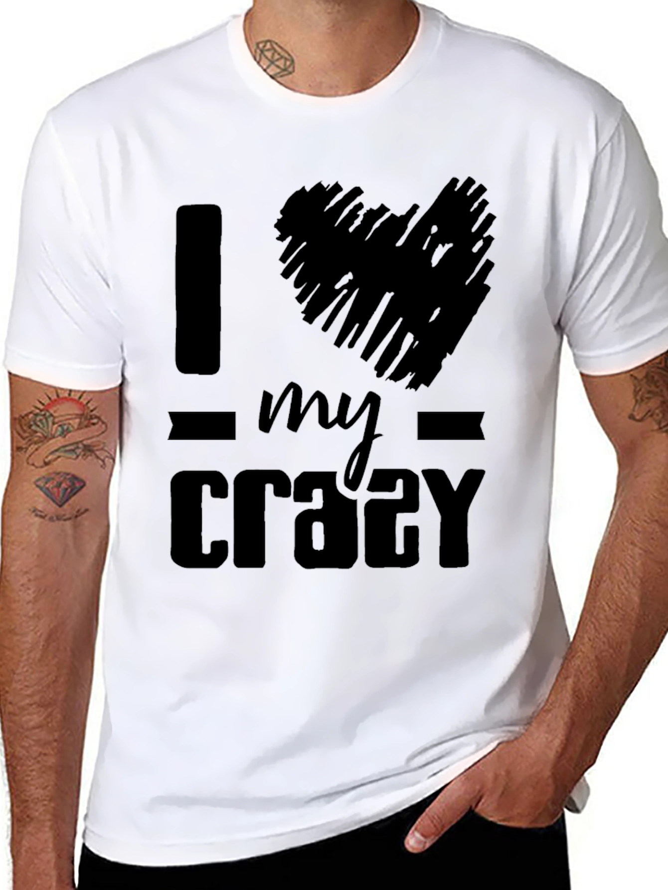 I Heart My Crazy T-Shirt - Black Graphic Tee