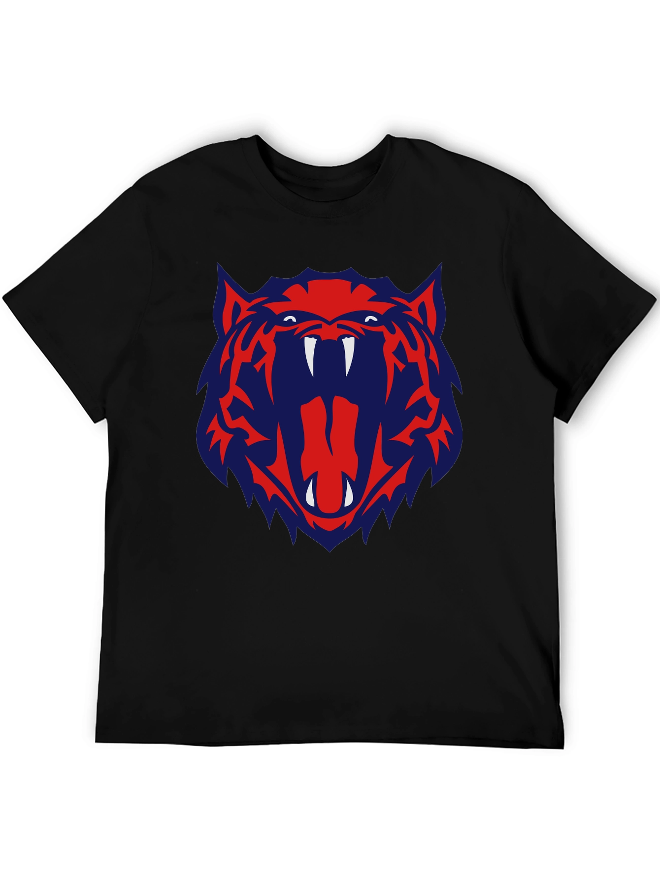 Bold Graphic Tee - Tiger Roar Design - Black