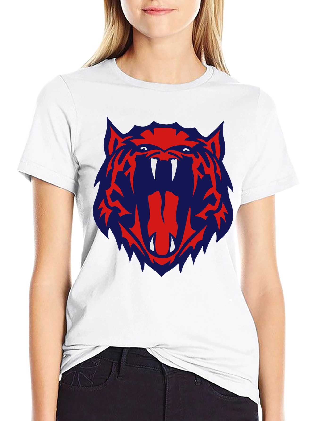 Bold Graphic Tee - Tiger Roar Design - Black