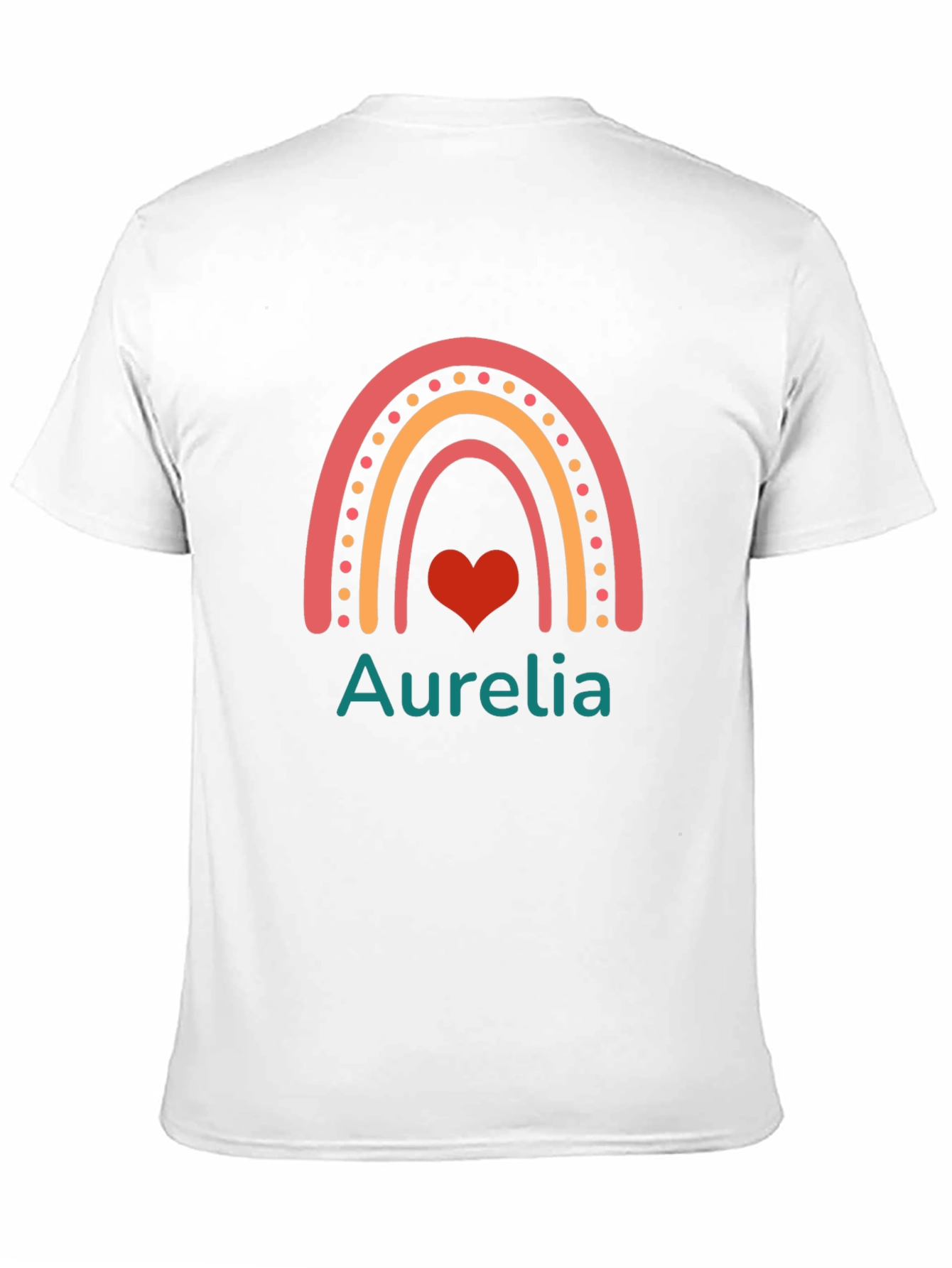 Aurelia Rainbow Heart Personalized T-Shirt