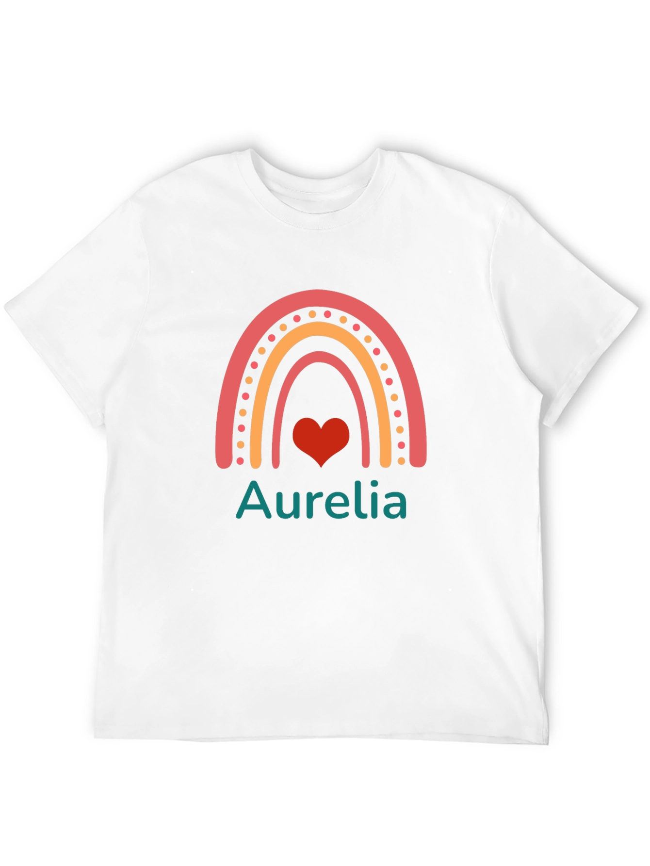 Aurelia Rainbow Heart Personalized T-Shirt