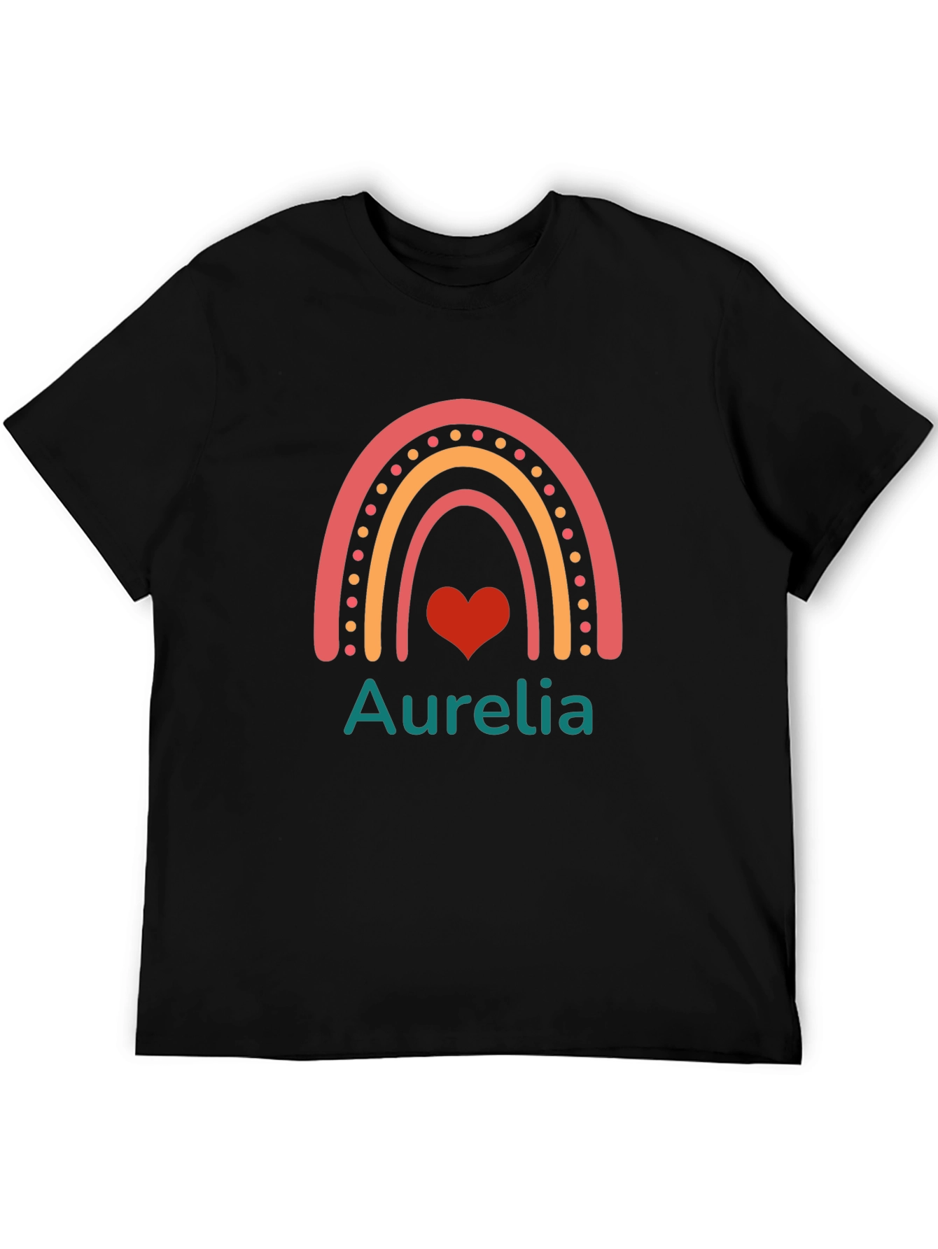 Aurelia Rainbow Heart Personalized T-Shirt