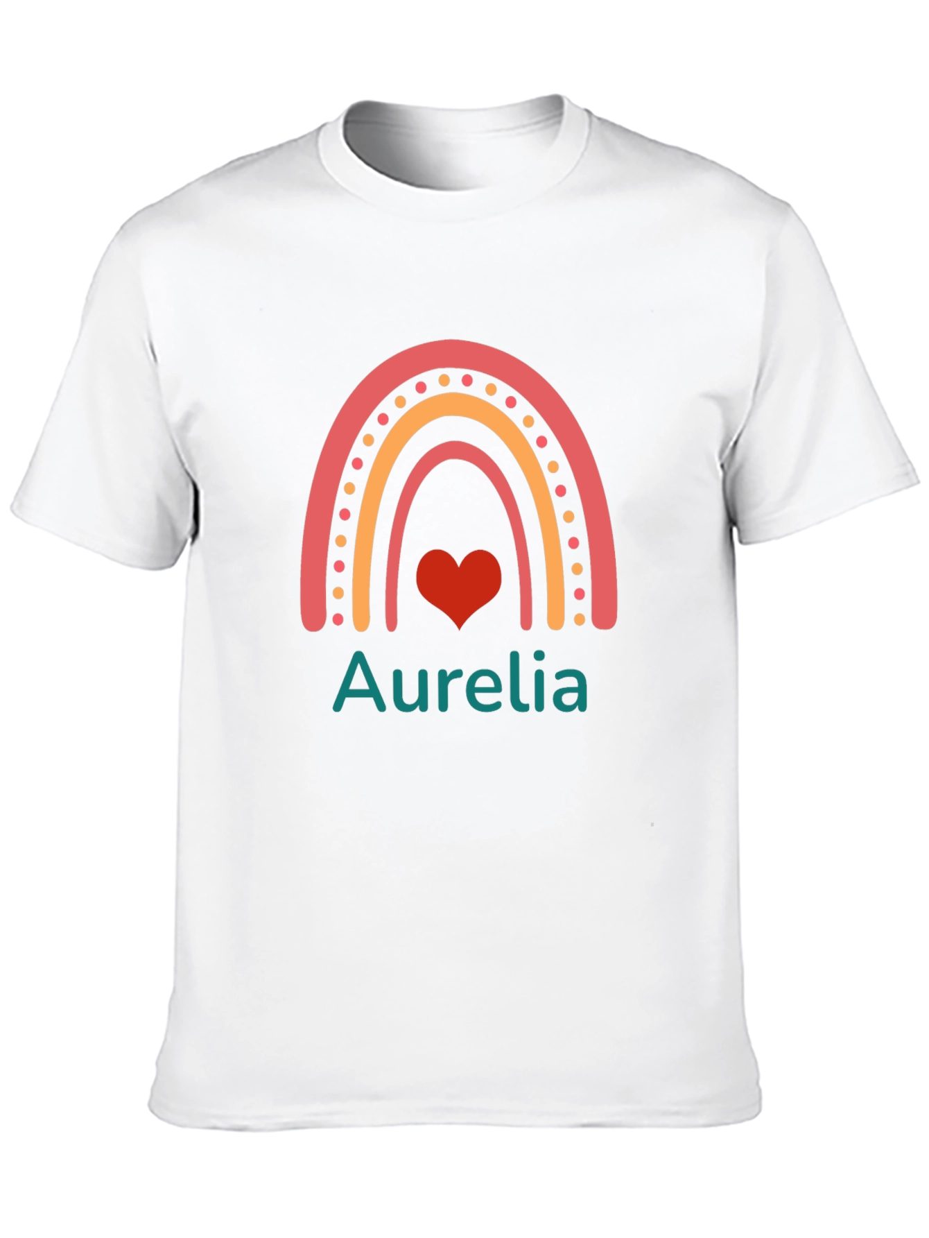 Aurelia Rainbow Heart Personalized T-Shirt