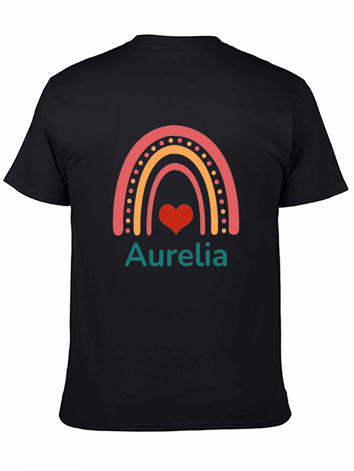 Aurelia Rainbow Heart Personalized T-Shirt