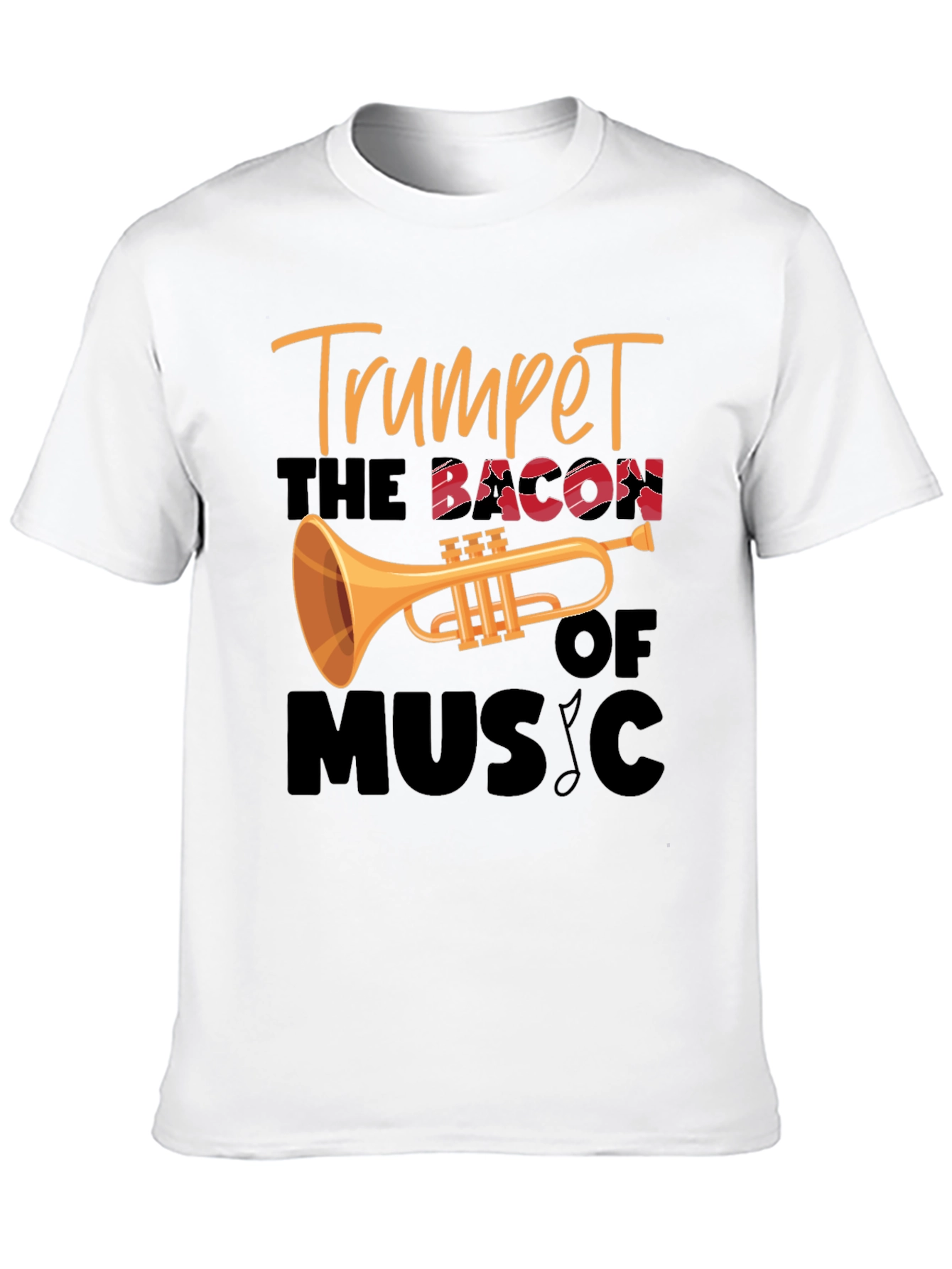 Trumpet Bacon of Music Black T-Shirt