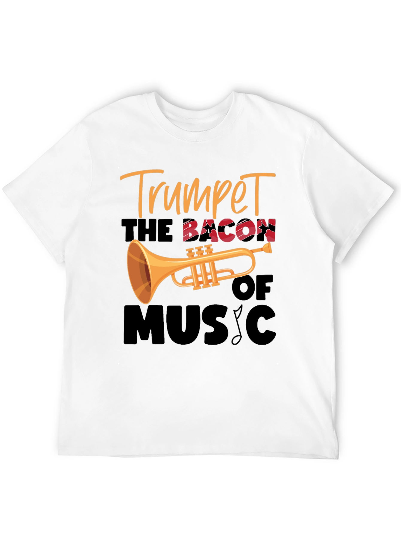 Trumpet Bacon of Music Black T-Shirt