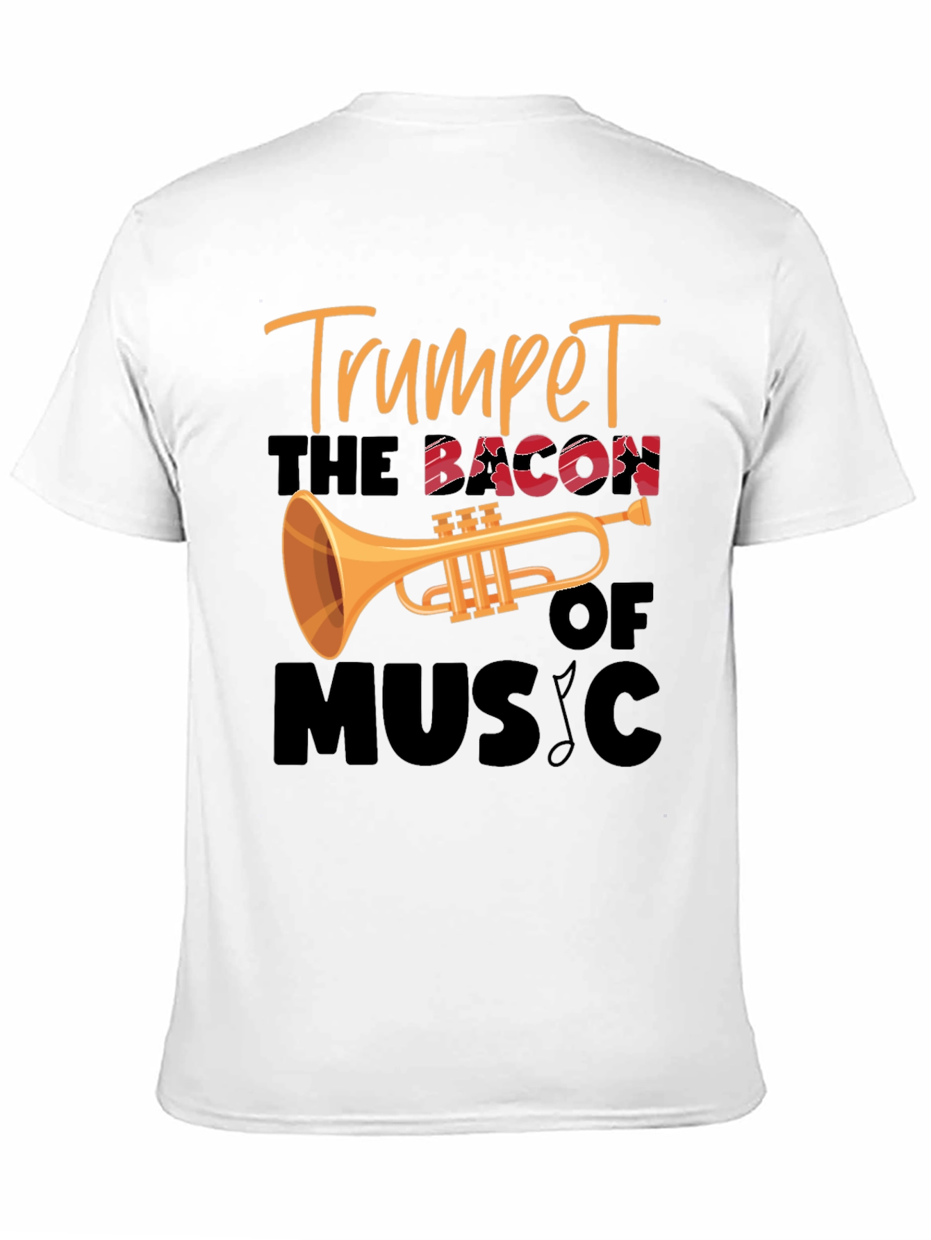 Trumpet Bacon of Music Black T-Shirt
