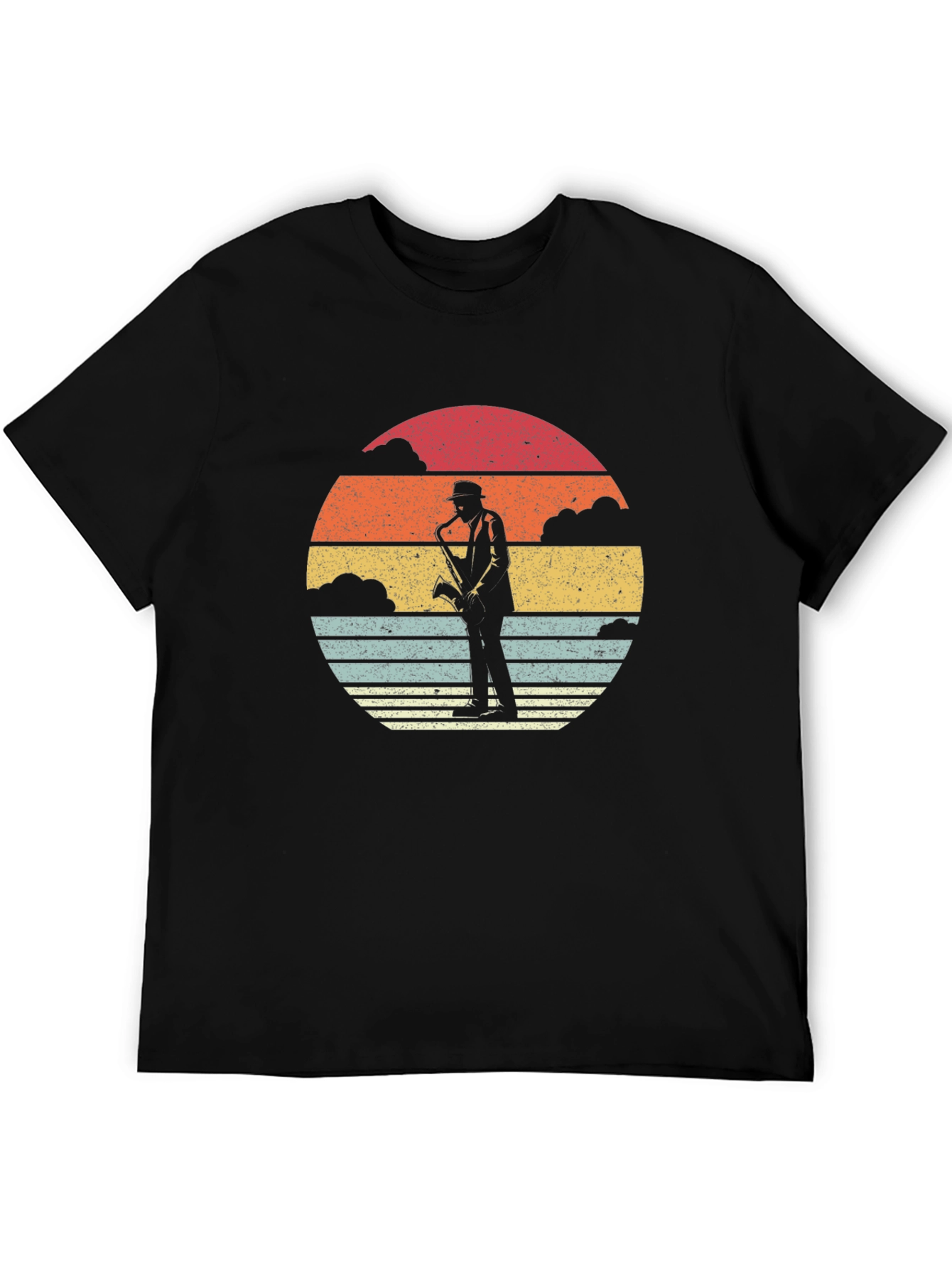 Retro Saxophone Sunset Graphic T-Shirt