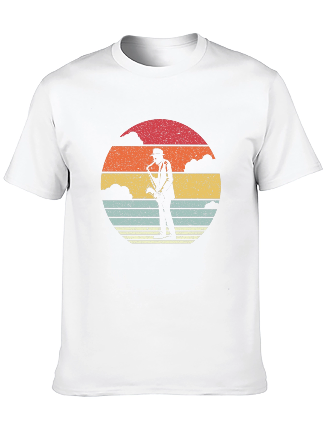Retro Saxophone Sunset Graphic T-Shirt