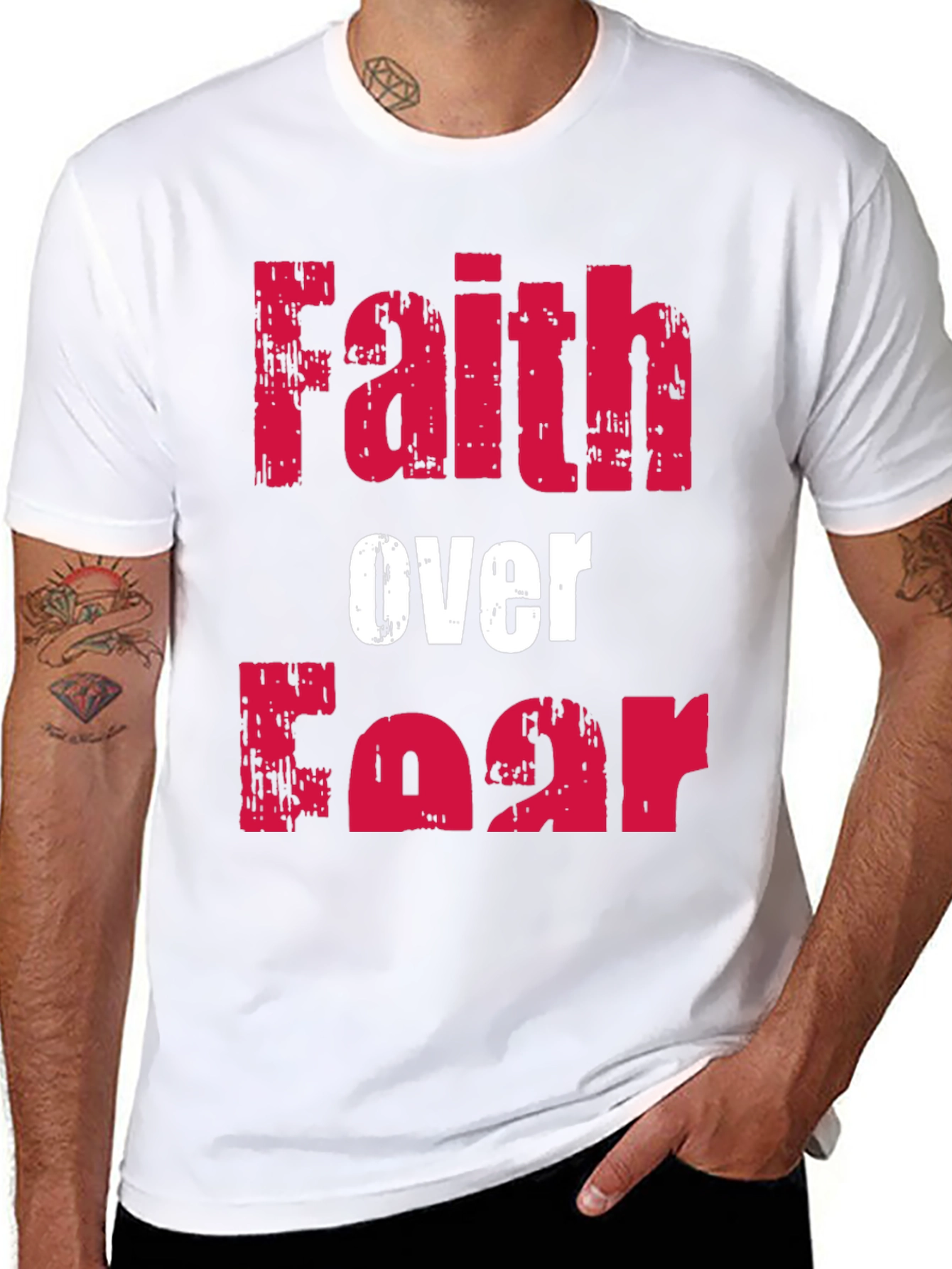 Faith Over Fear Graphic T-Shirt - Black