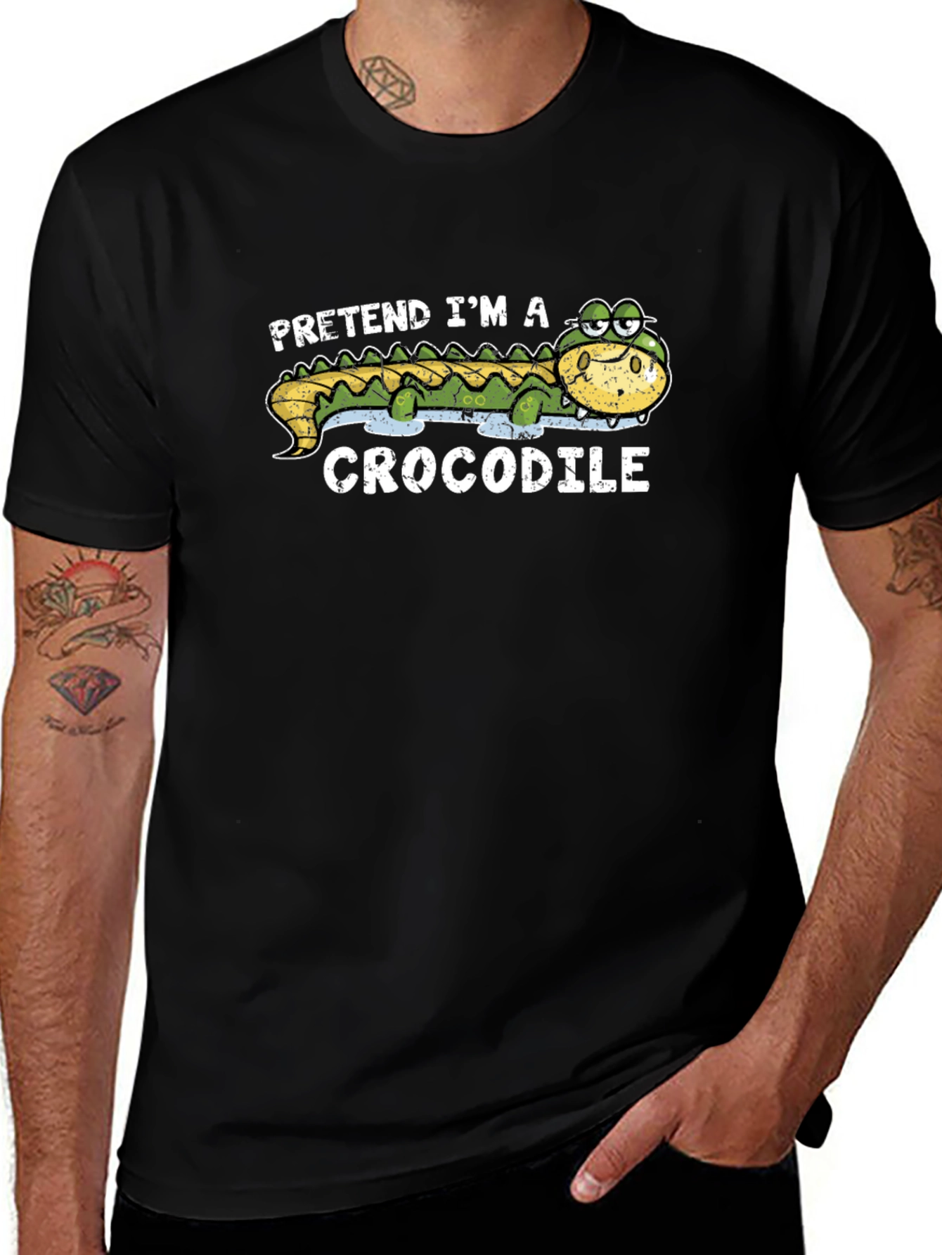 Pretend Im a Crocodile Funny Graphic T-Shirt