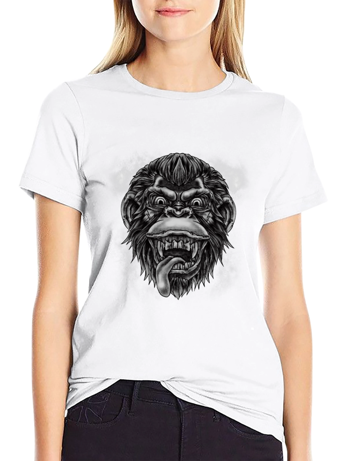 Graphic Monkey T-Shirt - Black