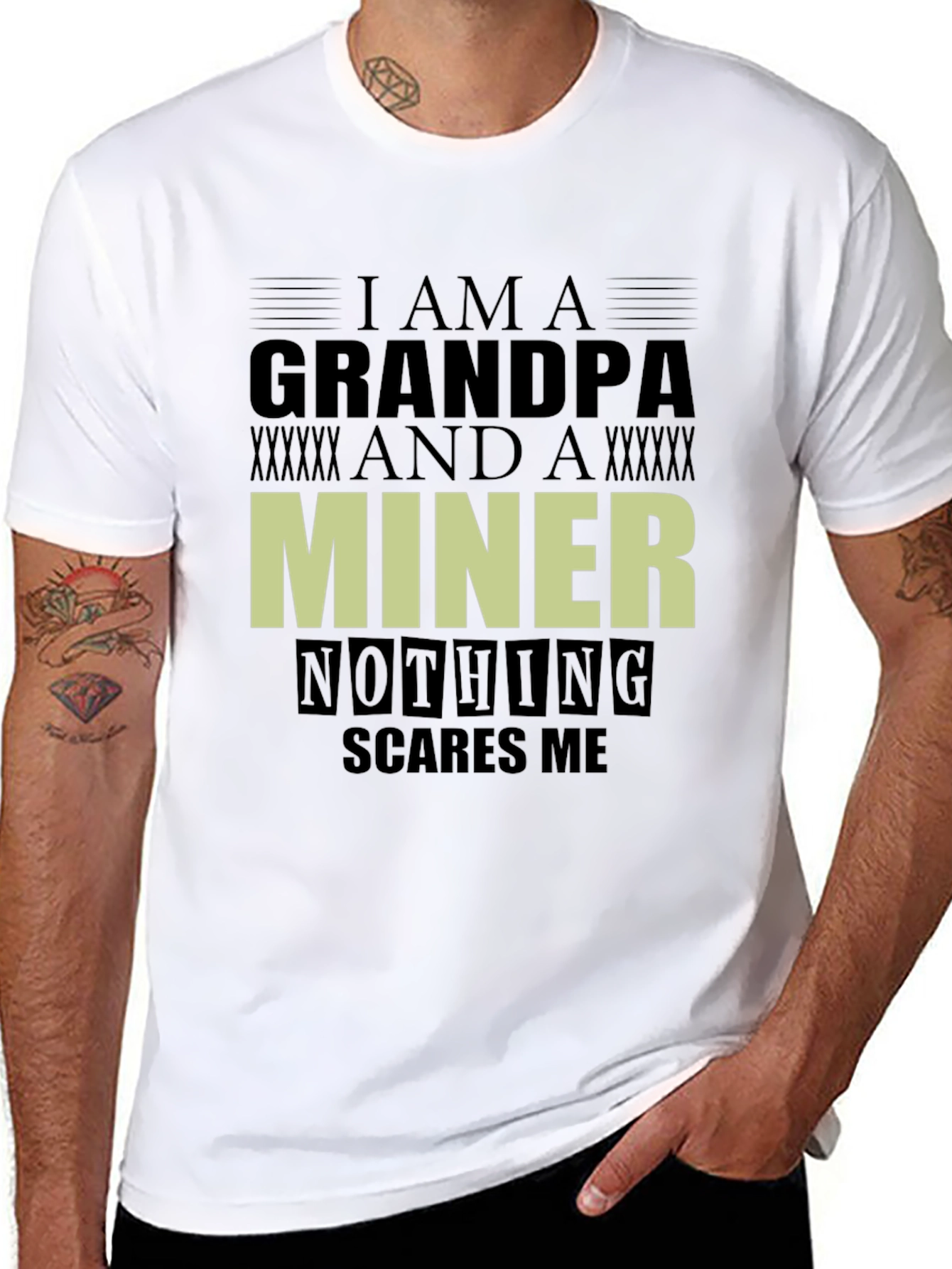 Grandpa Miner Graphic T-Shirt - Nothing Scares Me