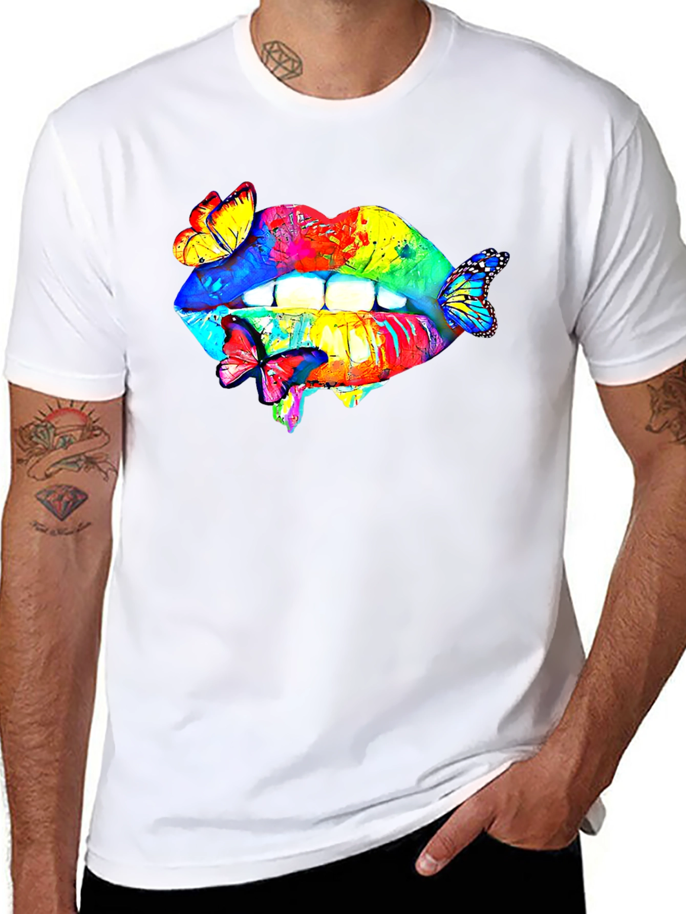 Lips and Butterflies Graphic Tee