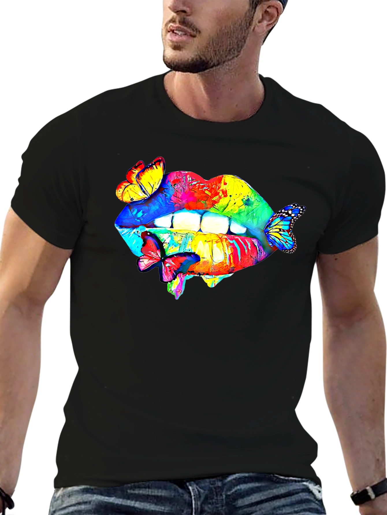Lips and Butterflies Graphic Tee