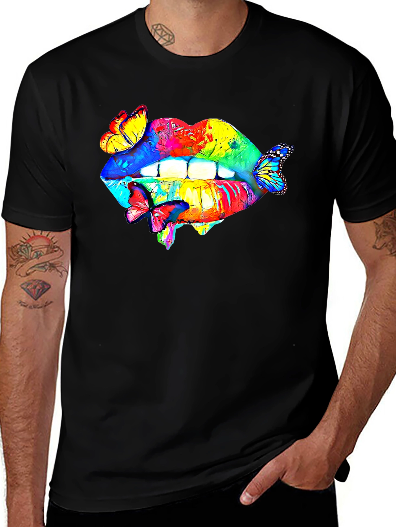 Lips and Butterflies Graphic Tee