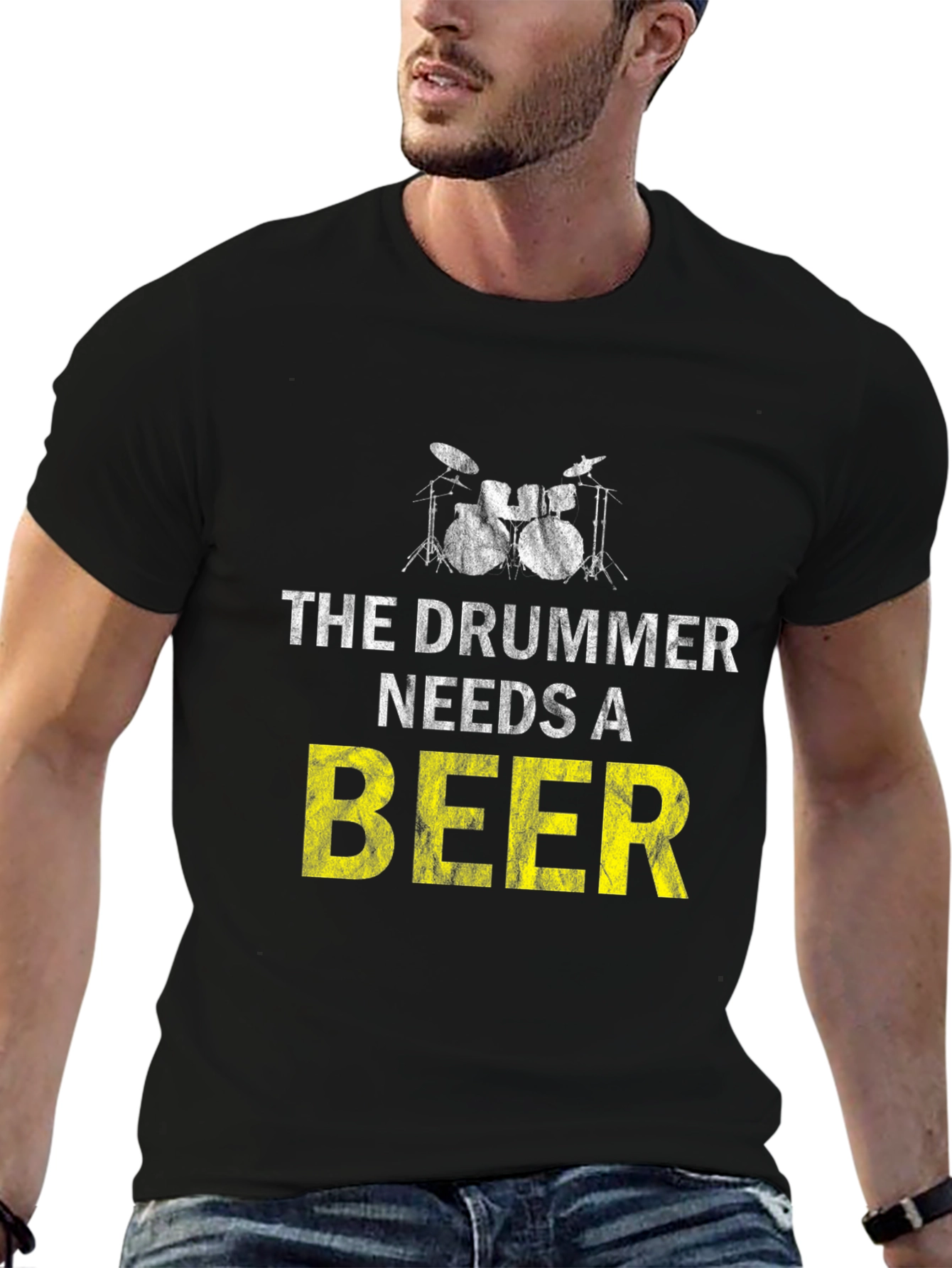 Drummer Needs Beer T-Shirt - Music Lover Tee