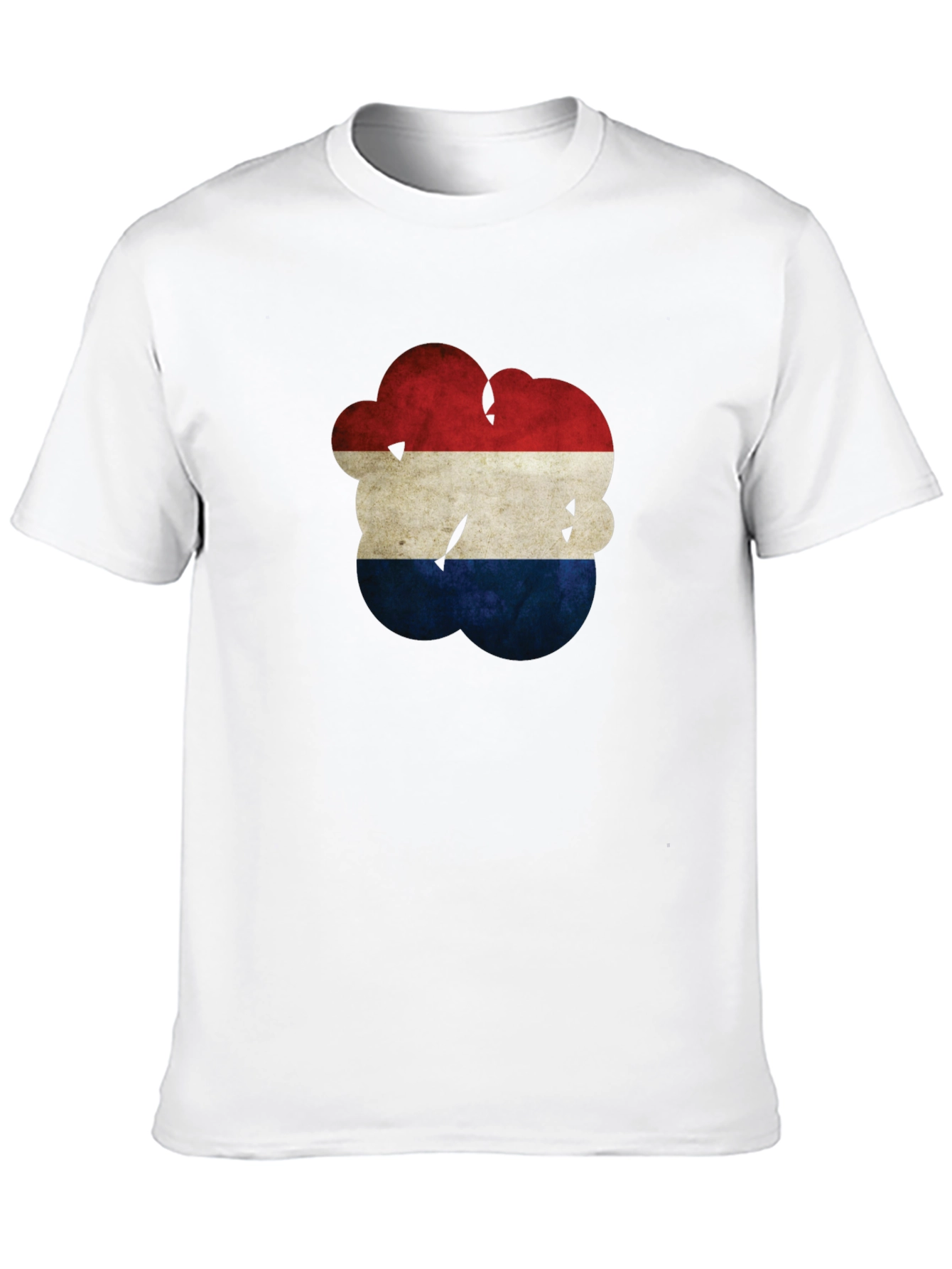 Distressed Netherlands Flag Graphic Tee - Black Cotton