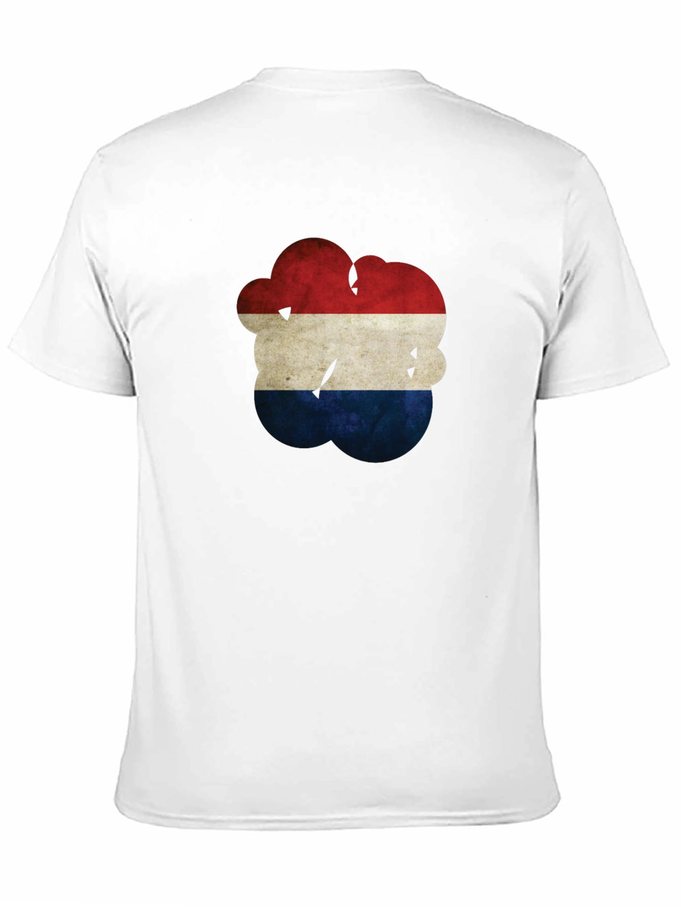Distressed Netherlands Flag Graphic Tee - Black Cotton