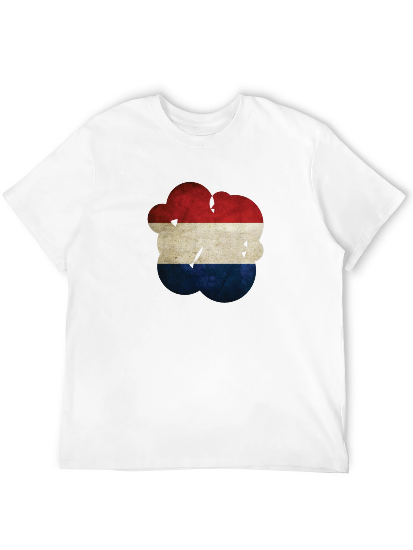 Distressed Netherlands Flag Graphic Tee - Black Cotton