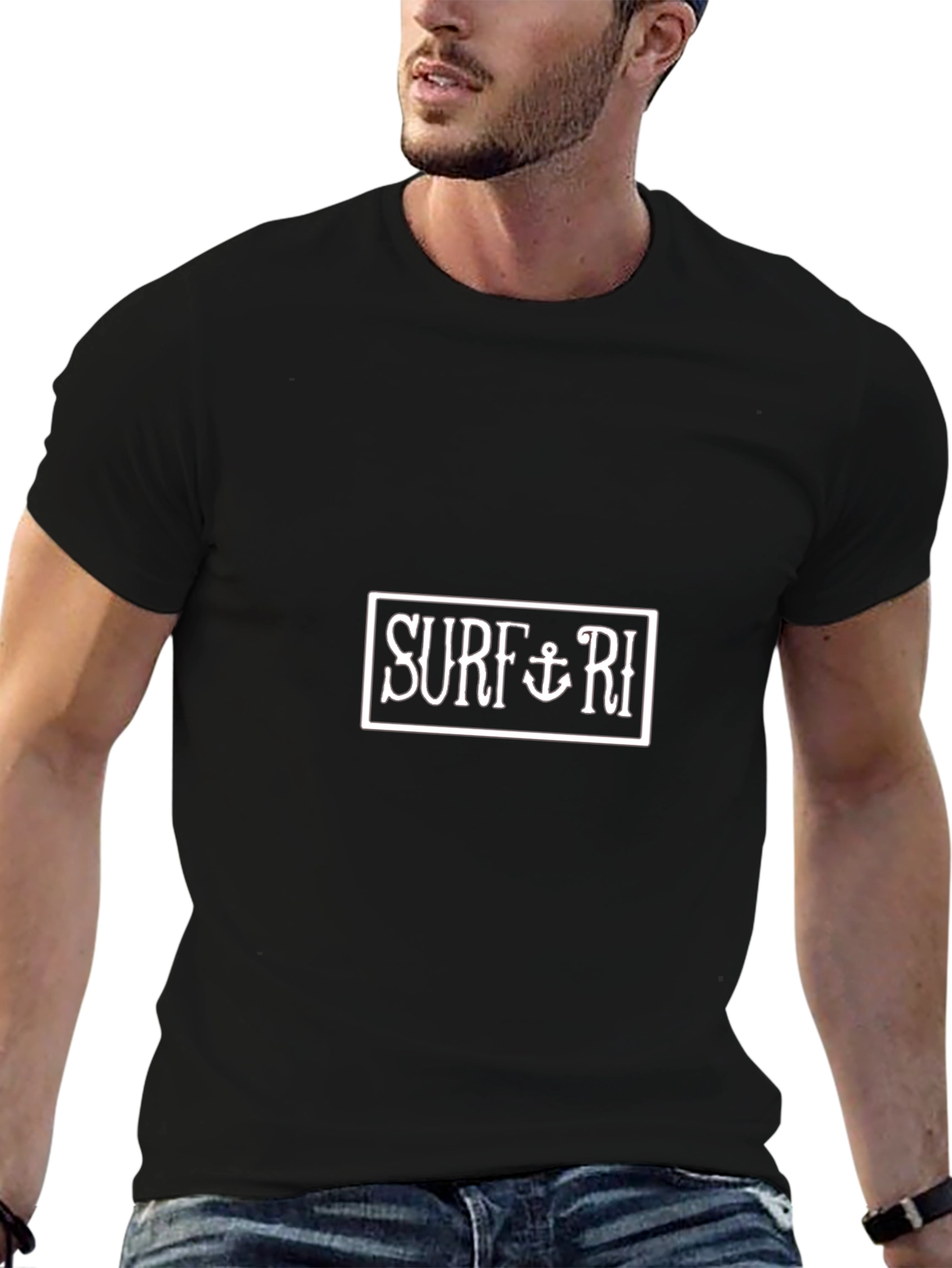 Surf RI Black Graphic T-Shirt