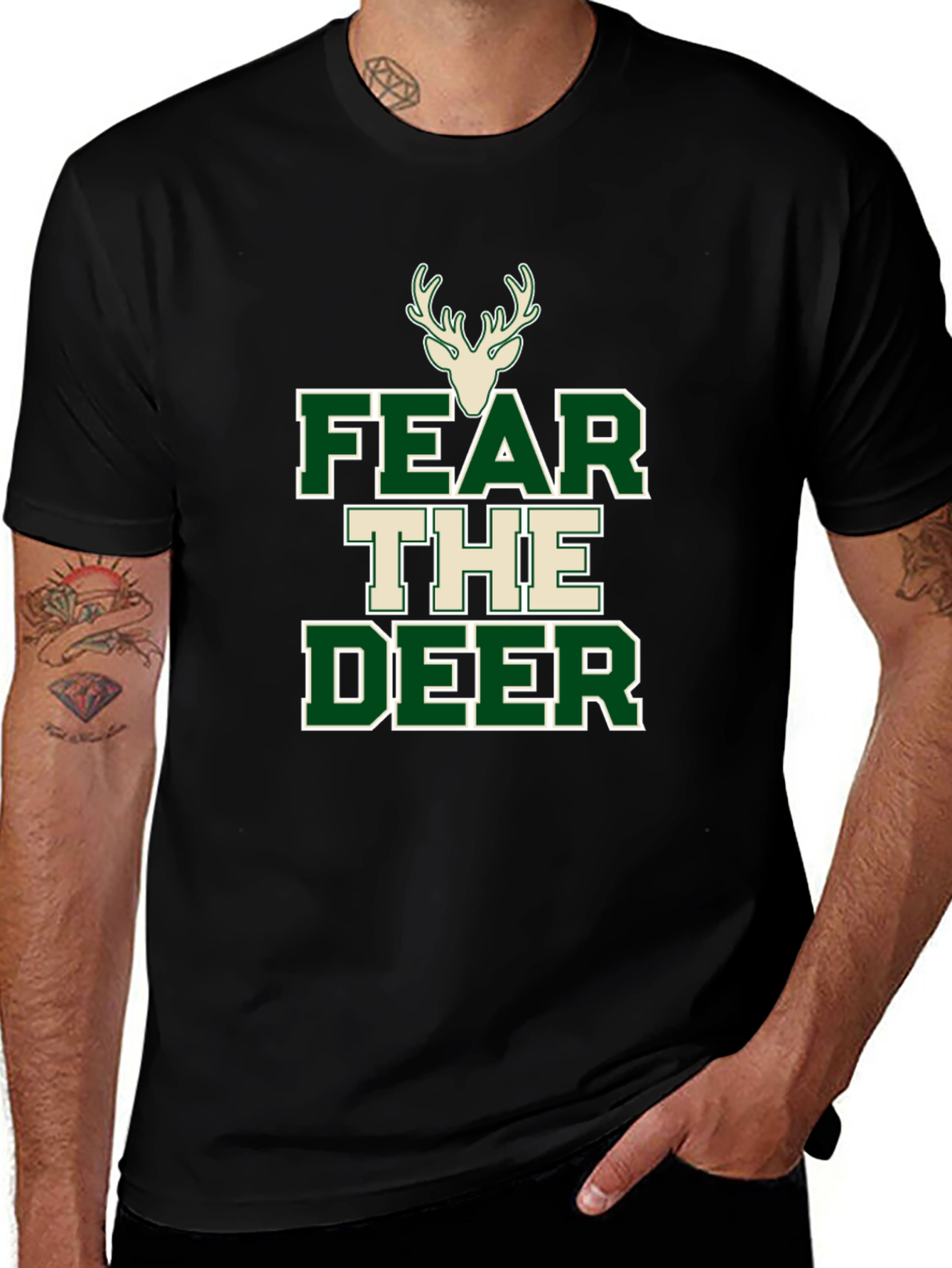 Fear the Deer Black T-Shirt