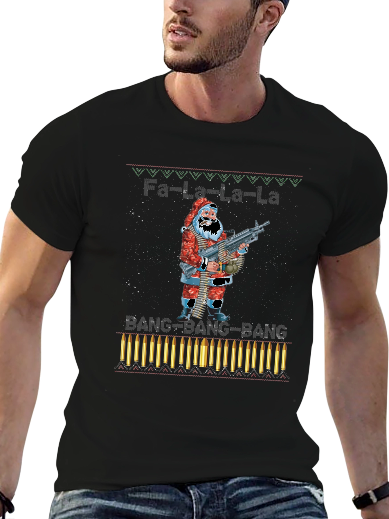 Fa-La-La-La BANG Santa T-Shirt