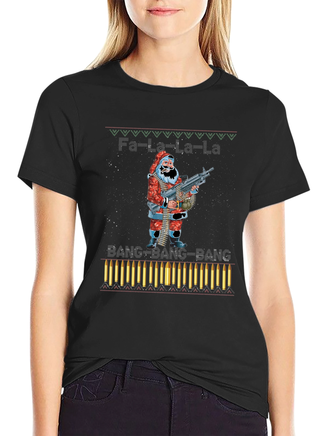 Fa-La-La-La BANG Santa T-Shirt