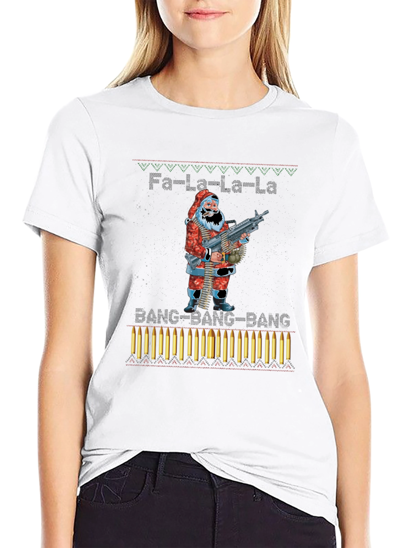 Fa-La-La-La BANG Santa T-Shirt