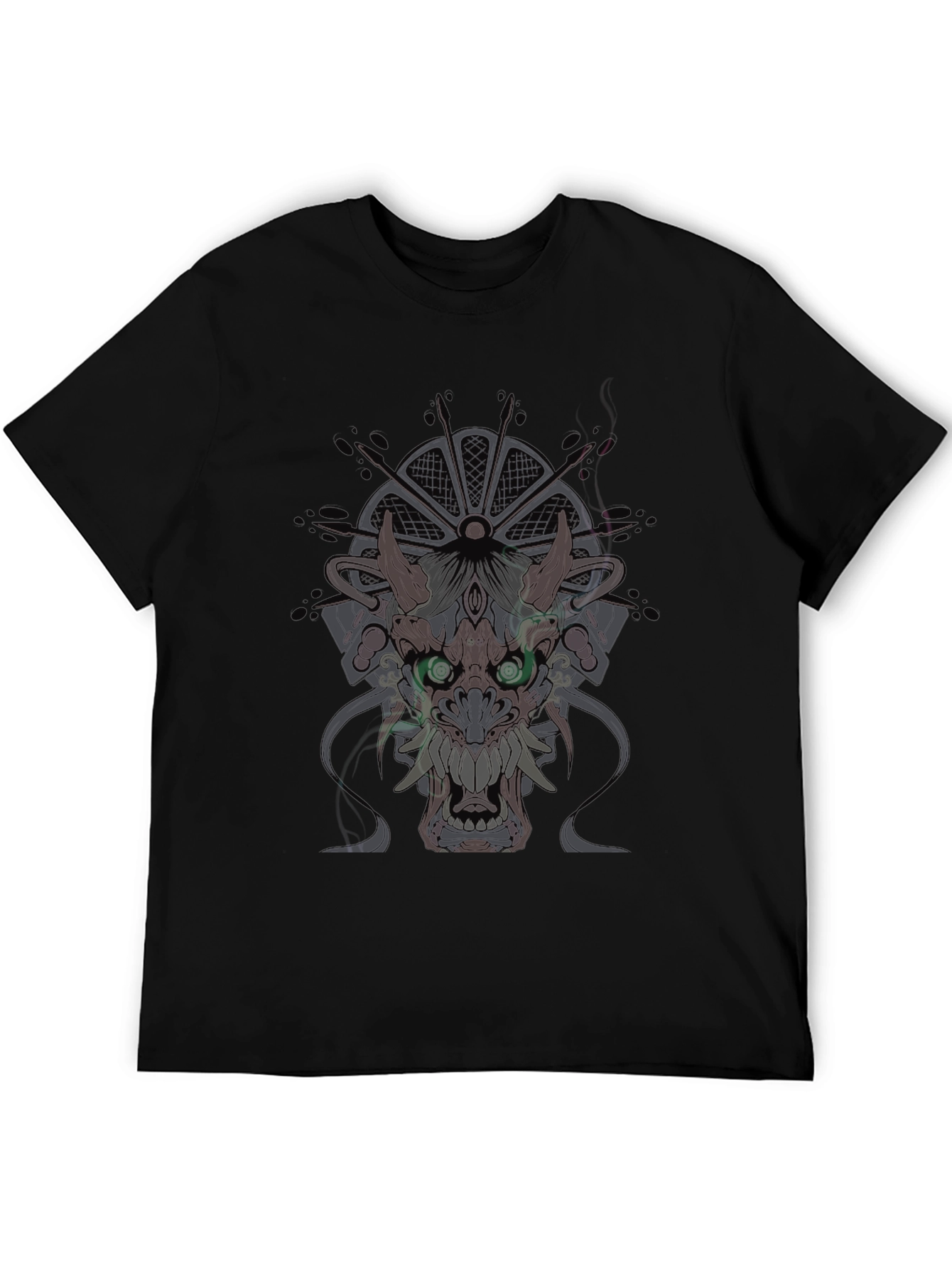 Mens Black T-Shirt with Dragon Graphic