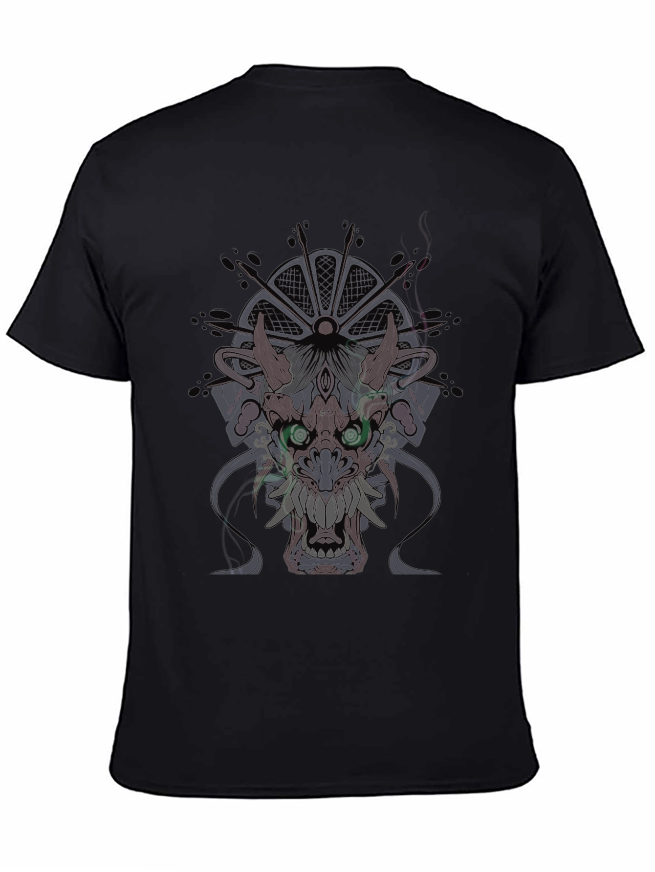 Mens Black T-Shirt with Dragon Graphic