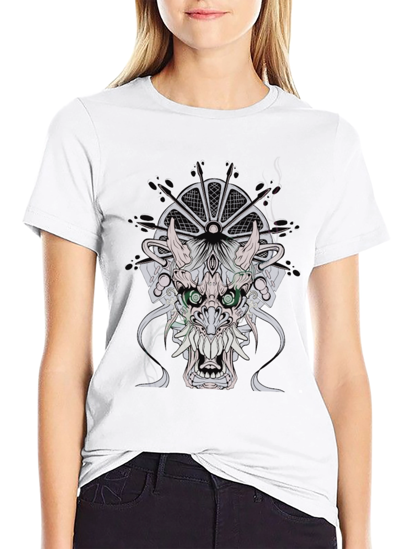 Mens Black T-Shirt with Dragon Graphic