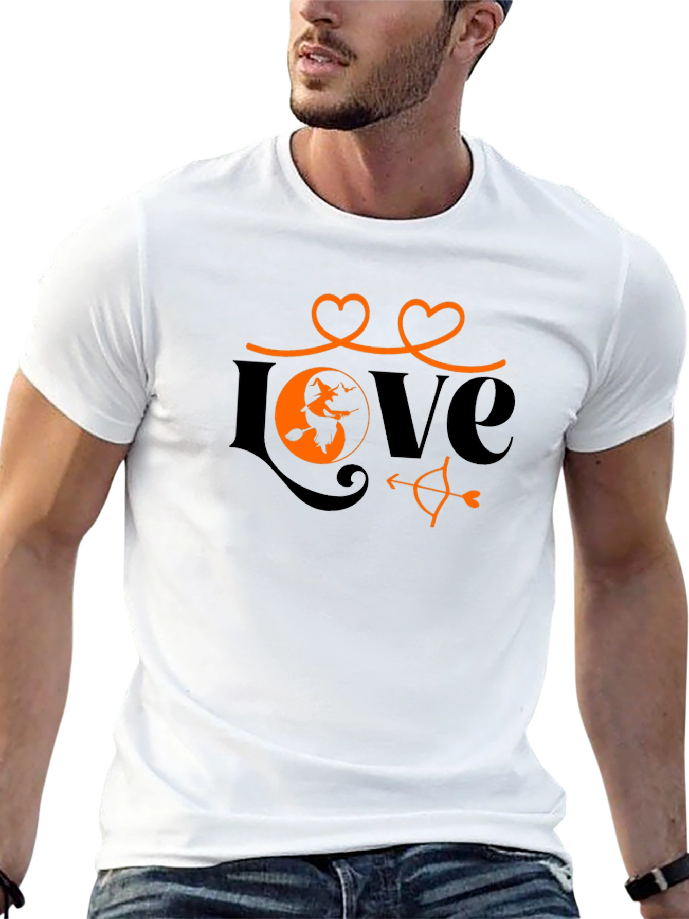 Halloween Love T-Shirt Witch Heart Design