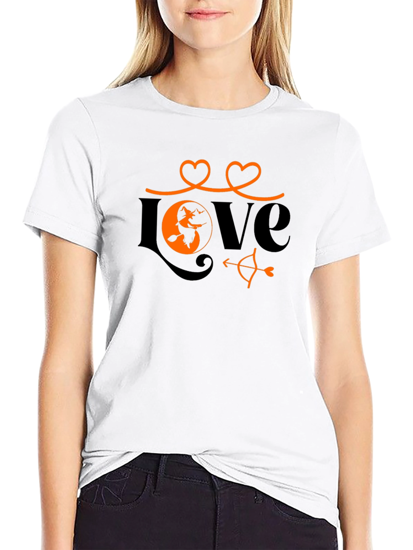 Halloween Love T-Shirt Witch Heart Design