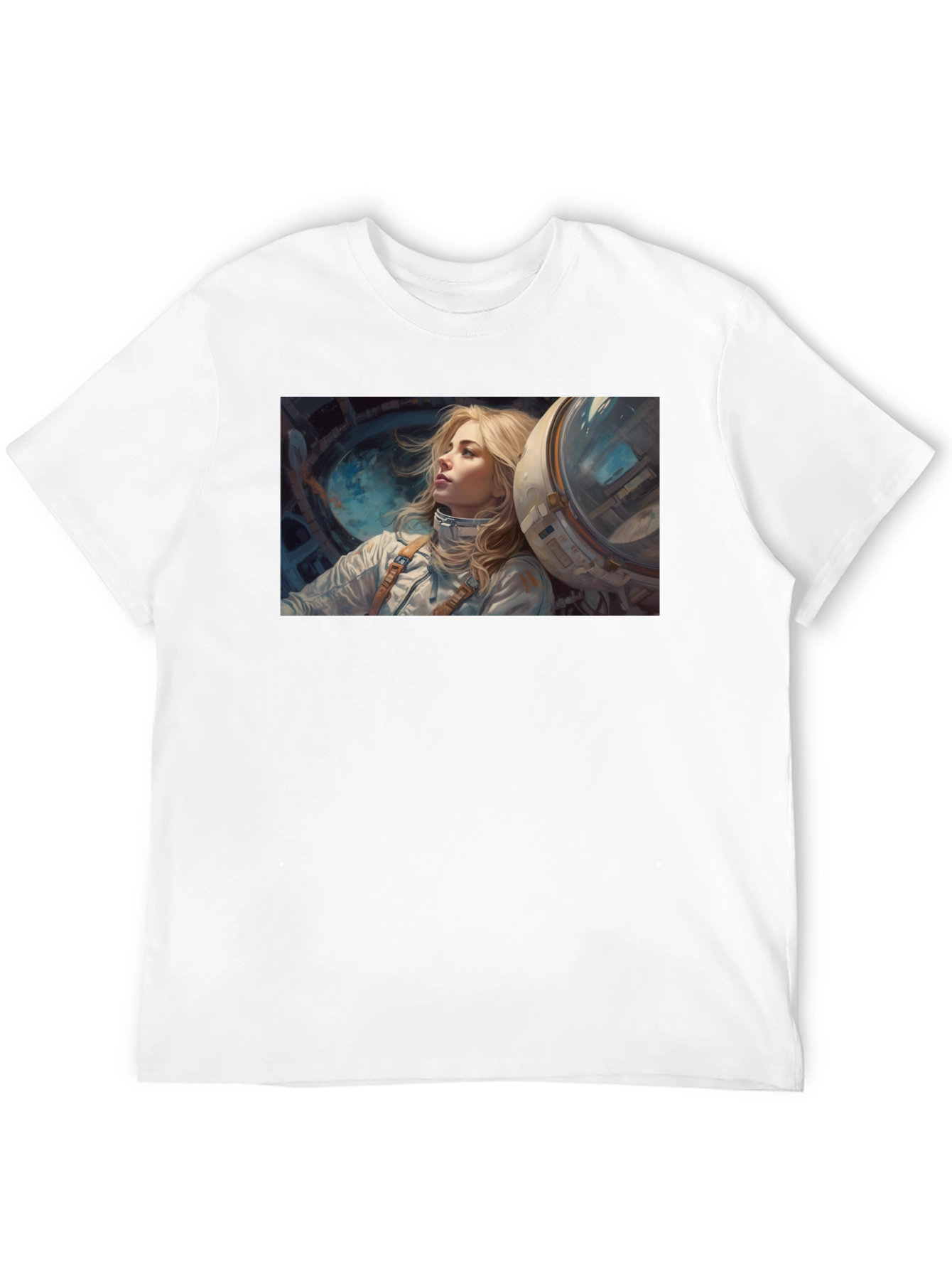 Astronaut Girl Graphic Tee - Unisex Black T-Shirt