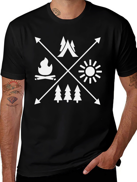 Outdoor Adventure Graphic Tee - Camping Design
