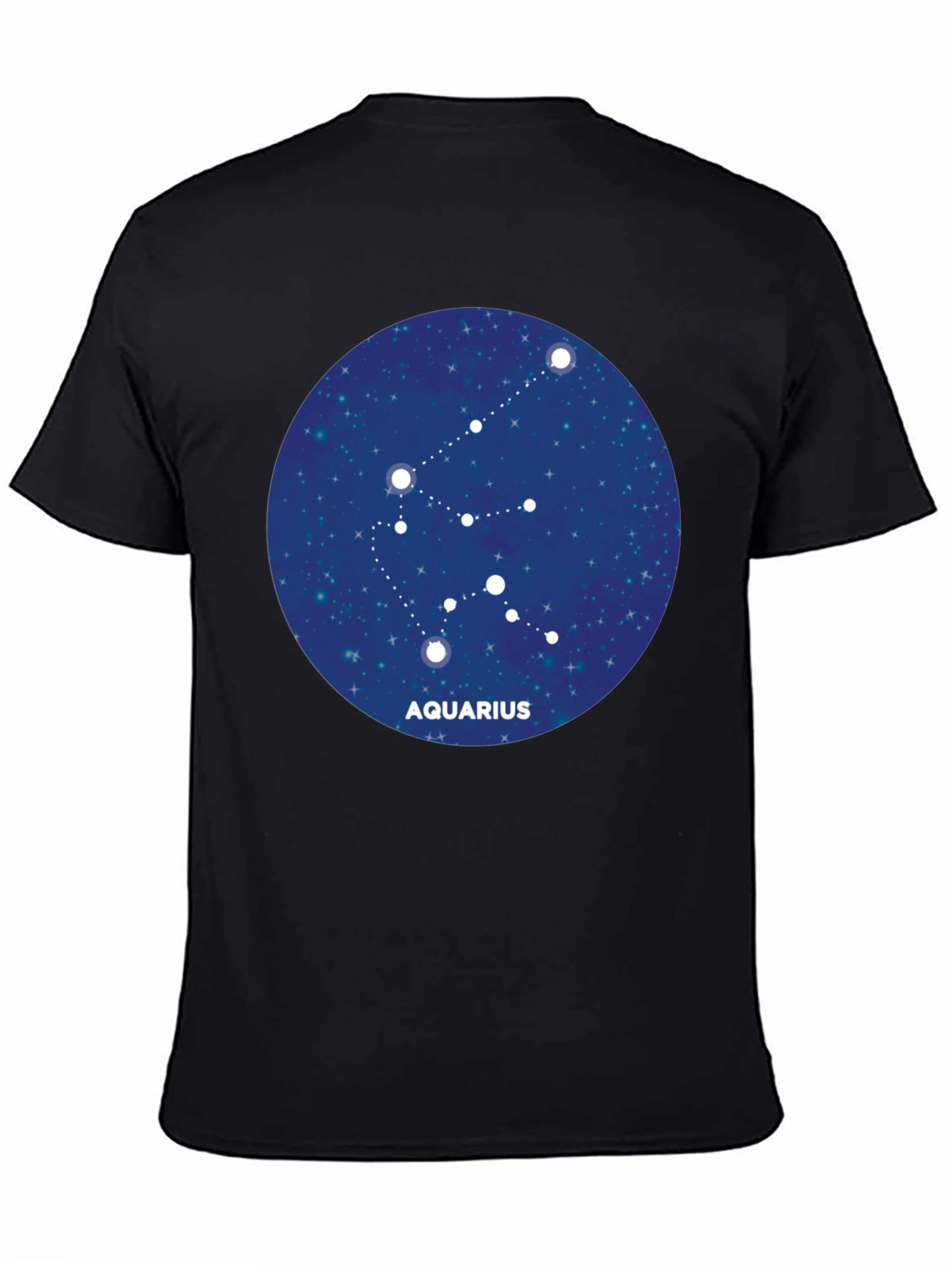 Aquarius Constellation Black T-Shirt