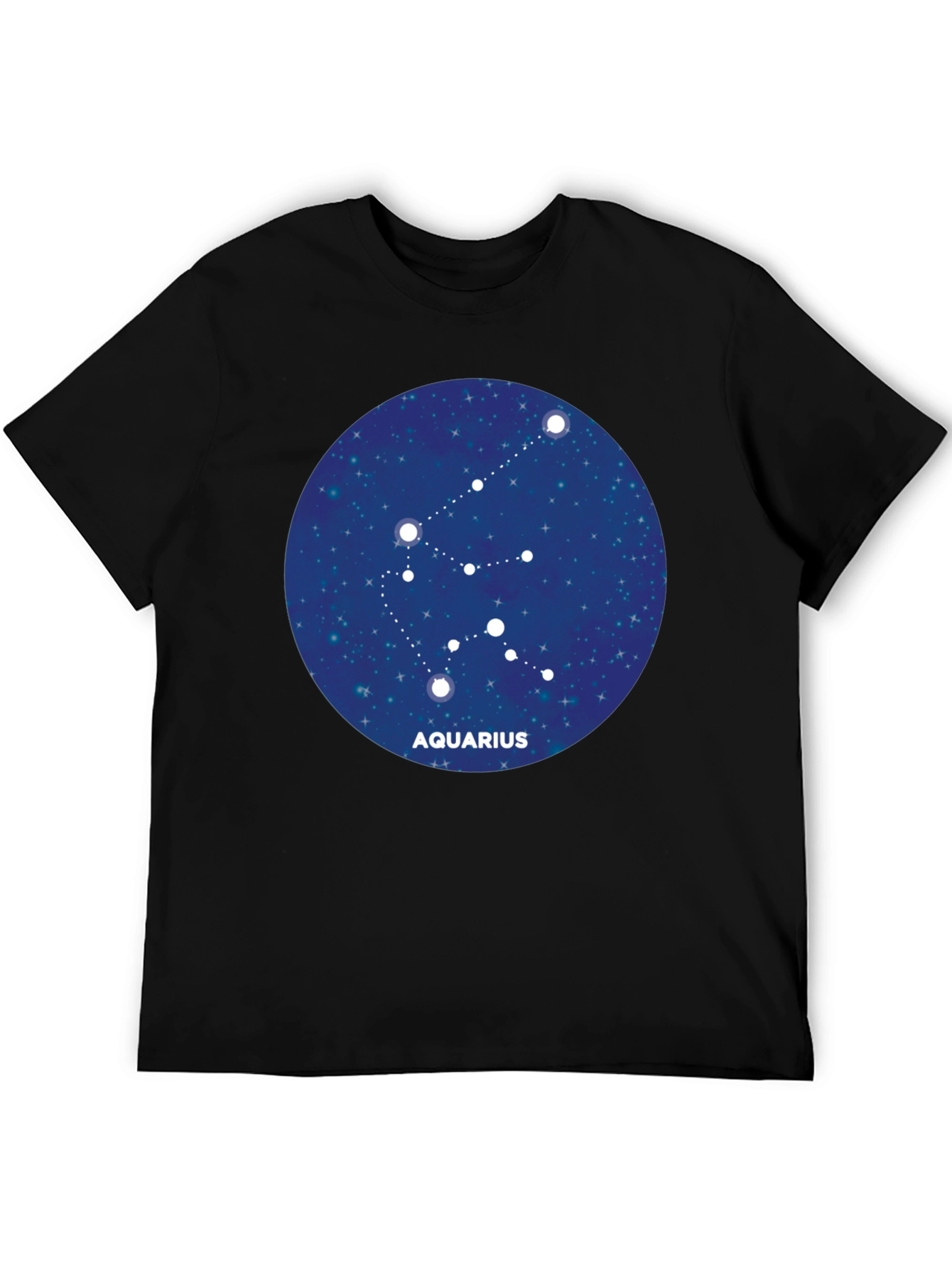 Aquarius Constellation Black T-Shirt